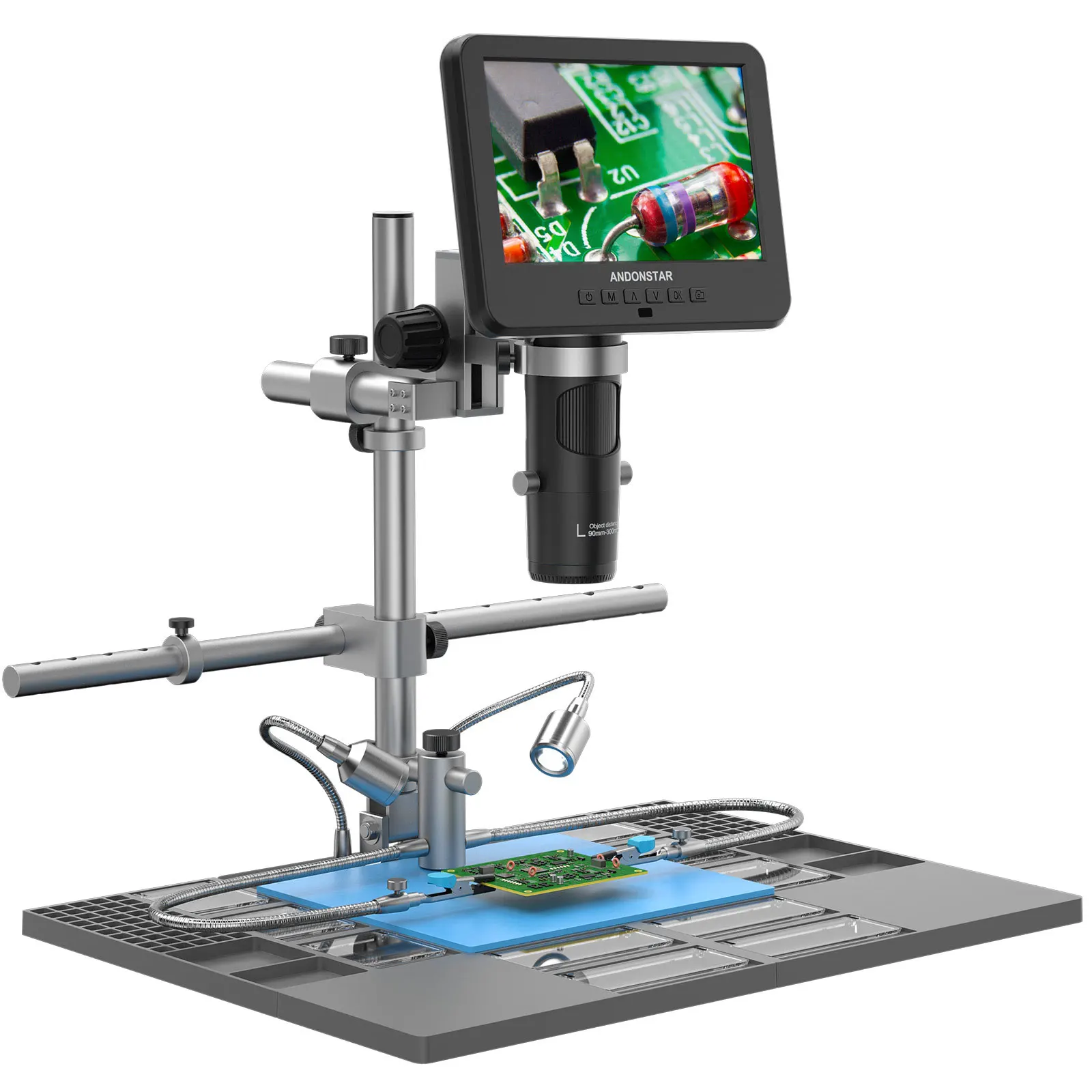Digital Microscope With Screen 7 Inch - Andonstar AD246SM-Plus 高解像度デジタル顕微鏡、7インチスクリーン搭載、PCB修理・メンテナンス用