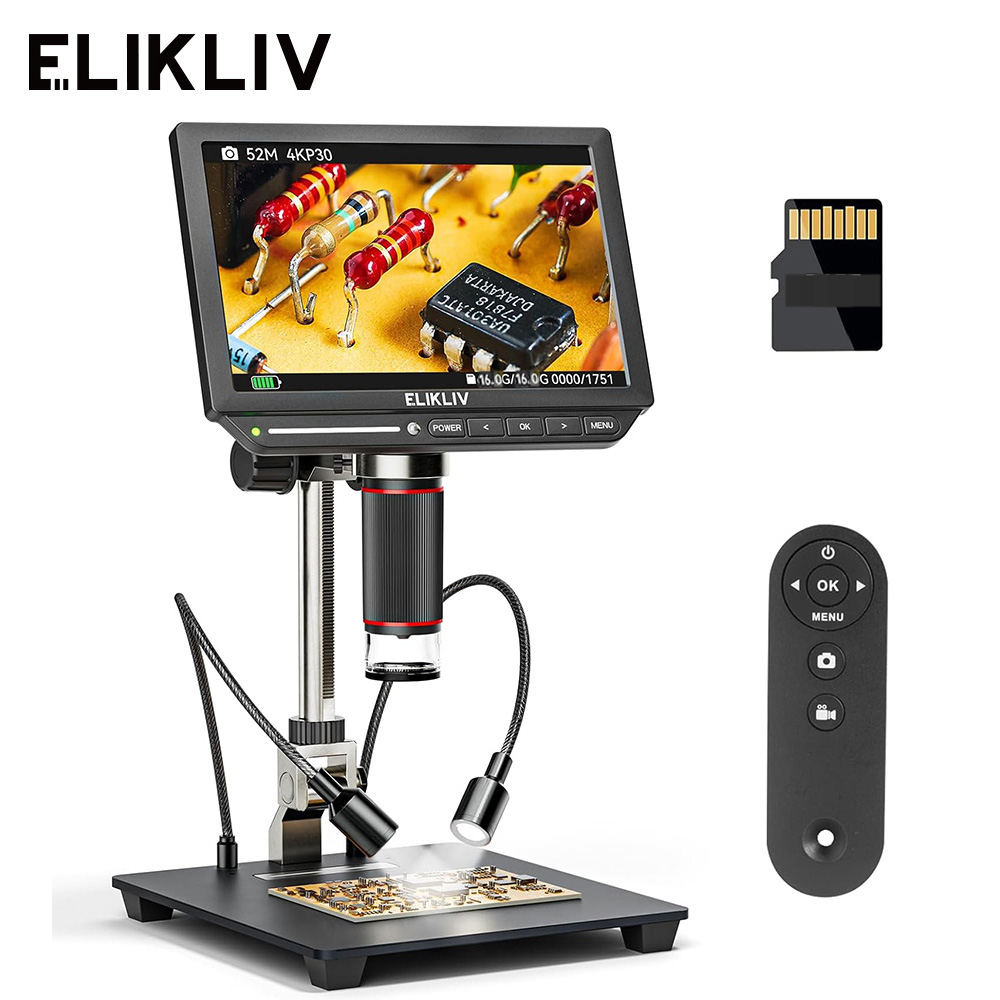 Digital Microscope 4K Hdmi 2000X - Elikliv-電子機器用デジタル顕微鏡、溶接顕微鏡、PCB検査、10 