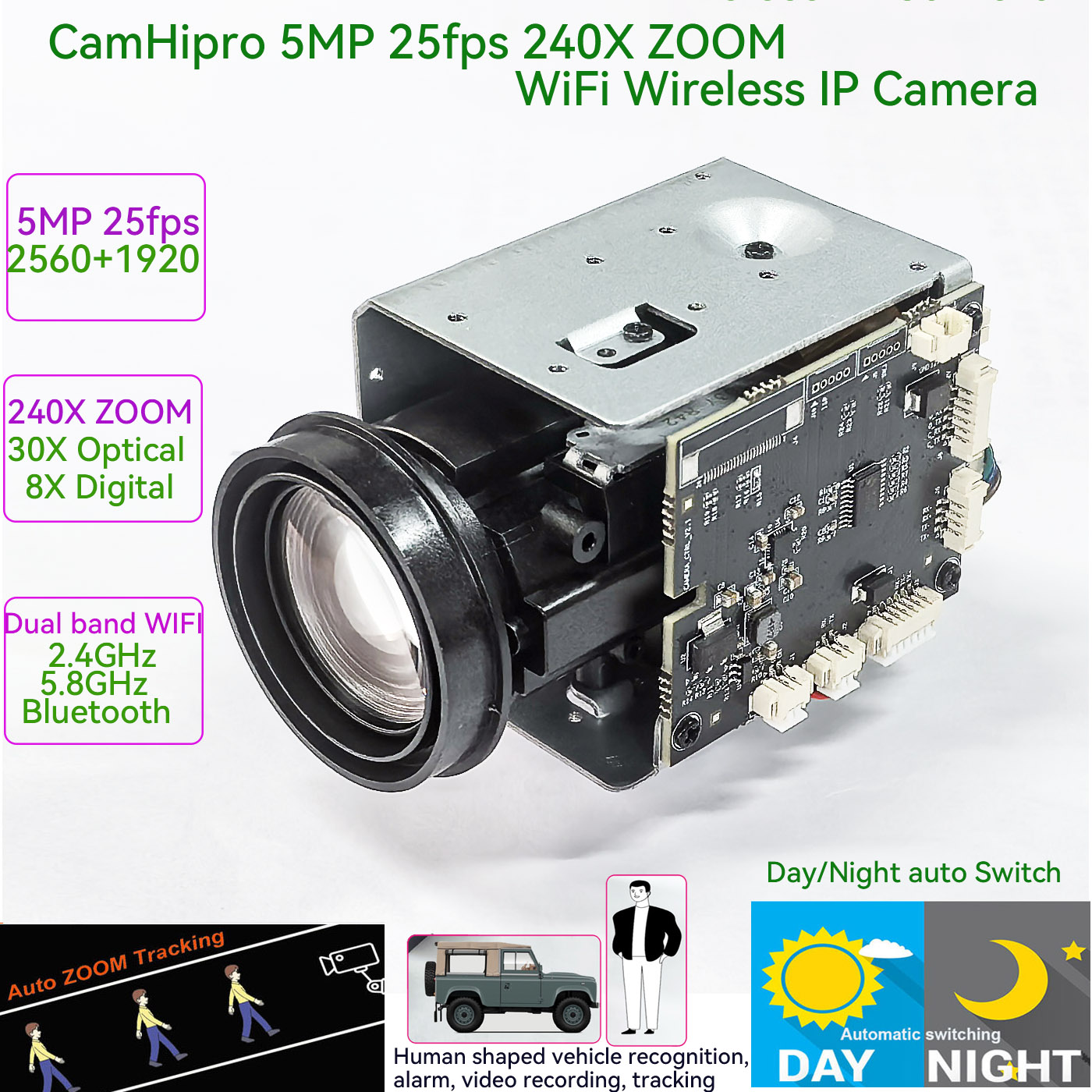 Microscope Camera Sony Imx - Camhi CamHipro ワイヤレスWiFi 5MP 25fps 240倍ズーム