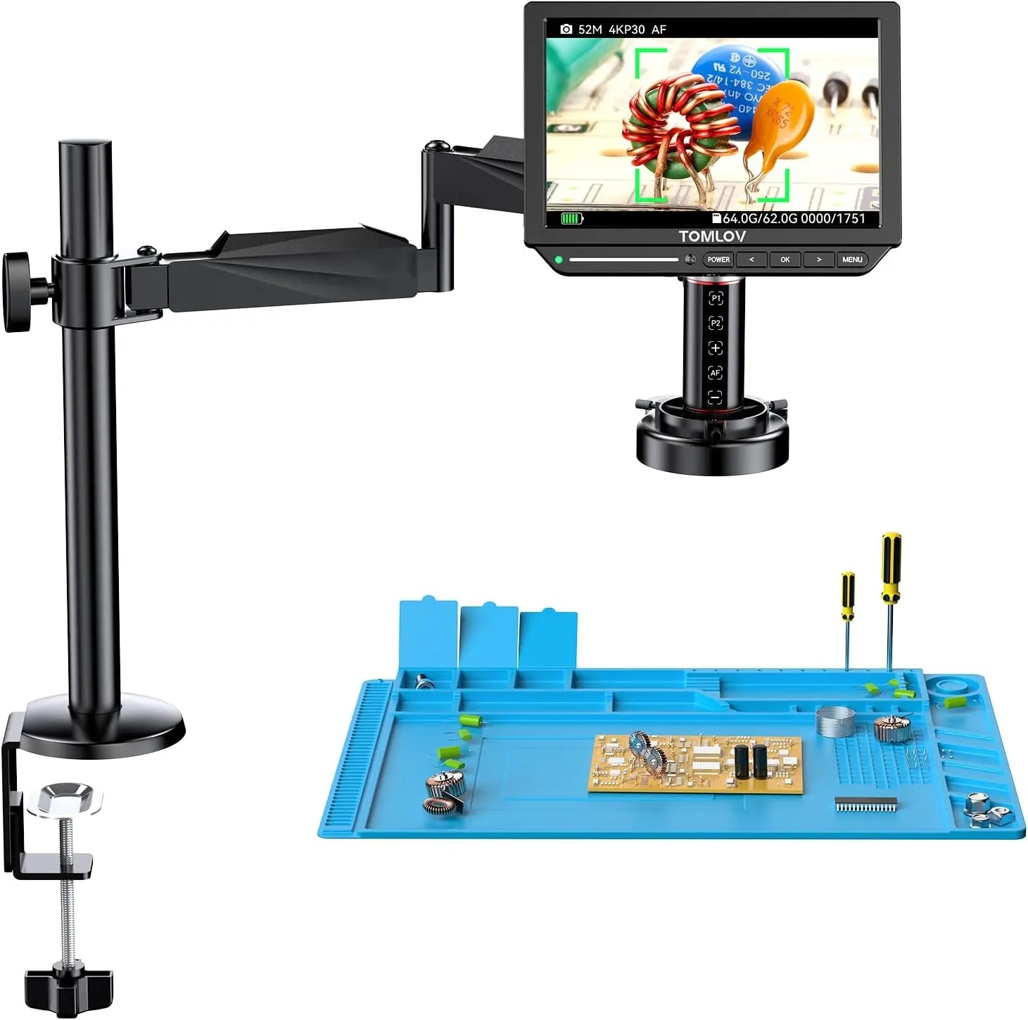 Digital Microscope 4K Hdmi 2000X - TOMLOV 8インチ デジタル顕微鏡 4K オートフォーカス 2000倍