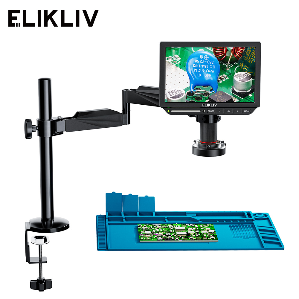 Digital Microscope 4K Hdmi 2000X - Elikliv EM4K フレックス 4K デジタルはんだ付け顕微鏡 2000X