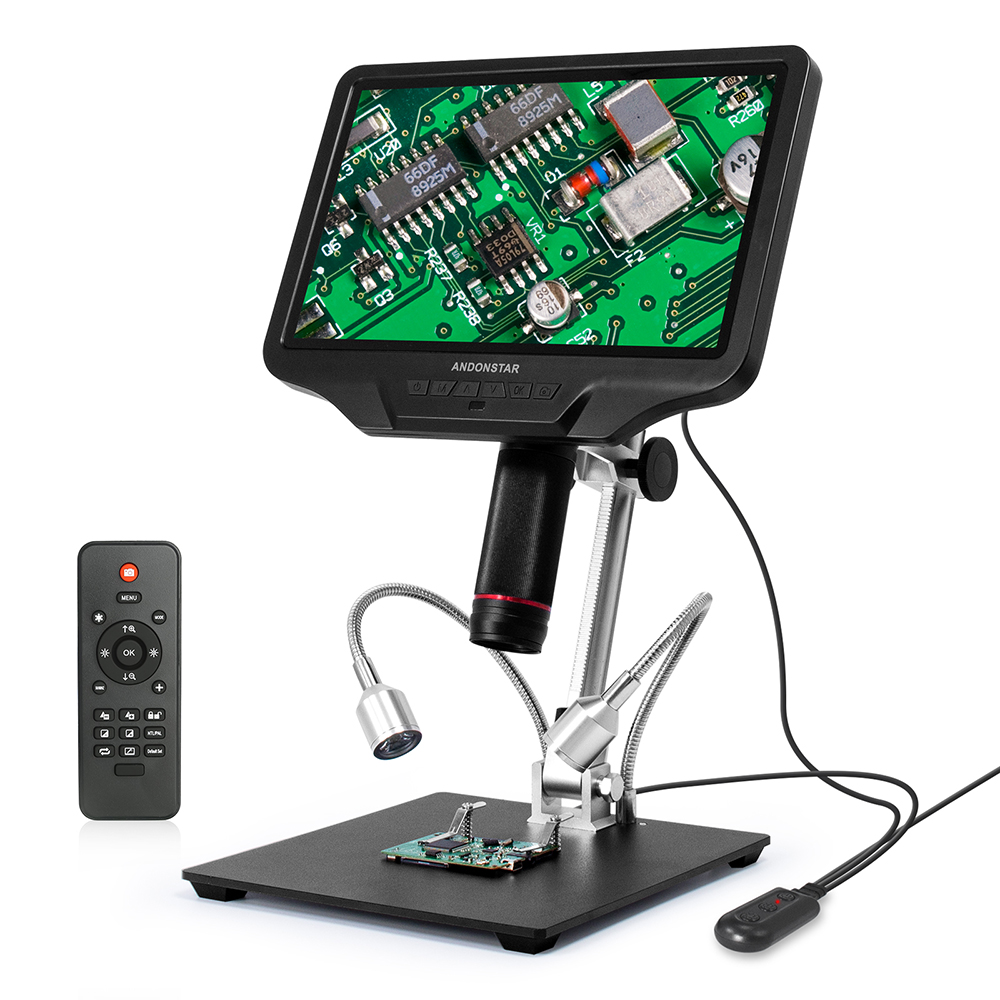 Metallurgical Microscope Inverted - Andonstar-AD409 hdmiデジタル顕微鏡,電子顕微鏡,PCBはんだ付け用,10.1インチLCDスクリーン,300x USB