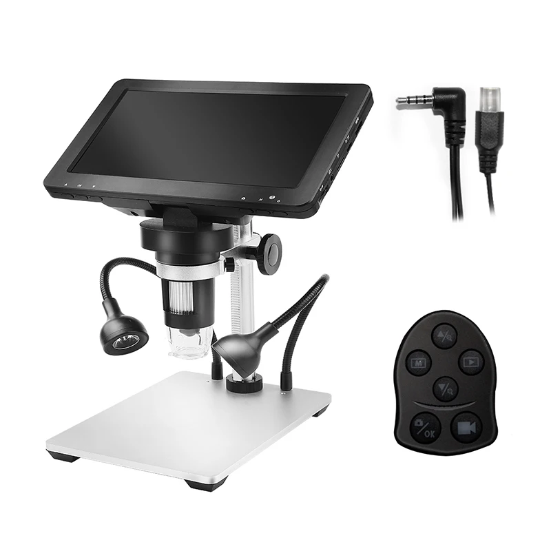 Digital Microscope With Screen 7 Inch - 1200倍マイクロスコープ、7インチ画面付きコインマイクロスコープ、有線リモコン付き1080P LCDデジタルマイクロスコープ