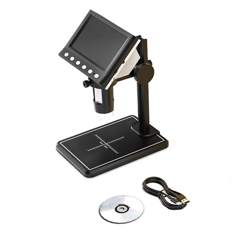 Usb Microscope 1000X Digital - はんだ付け用LCDデジタル顕微鏡,4.3インチ,はんだ付け,USB,エラーコイン,拡大鏡,8 LED, 40〜x