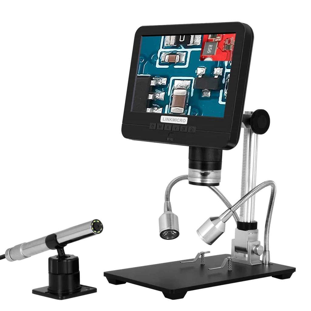 Digital Microscope With Screen 7 Inch - 7 インチ画面 USB デジタル顕微鏡はんだ付け用内視鏡デュアルレンズハンドヘルドボアスコープ拡大鏡 PCB 時計チェック用