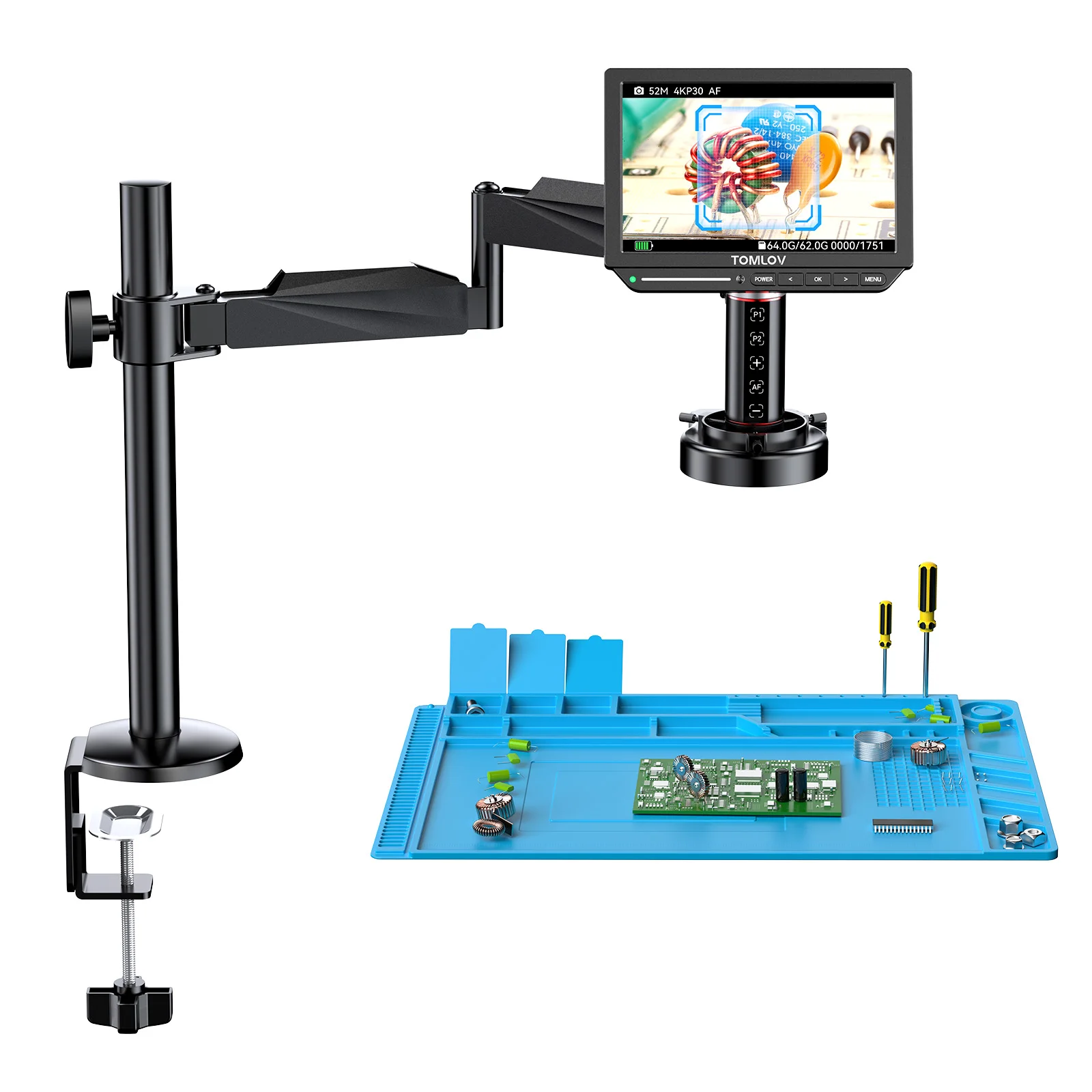 Digital Microscope 4K Hdmi 2000X - TOMLOV 4K デジタル顕微鏡オートフォーカス 2000X 8 
