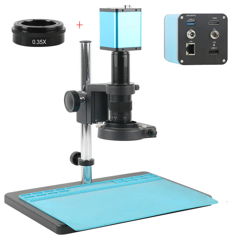 Measuring Microscope Video 1080P - 1080P HDMI USB LAN 工業用PCB検査AF 1080P測定カメラズームレンズラボ検出ビデオデジタル顕微鏡セット