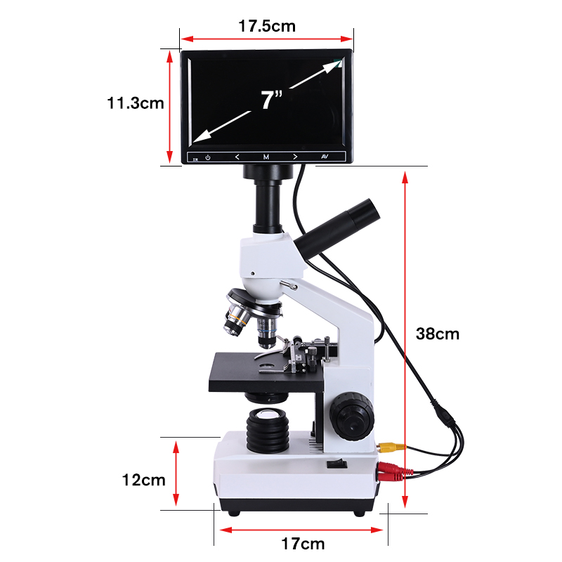 5MP HD プロフェッショナルダニ精子生物顕微鏡 LED  - Digital Microscope With Screen 7 Inch のレビューと価格