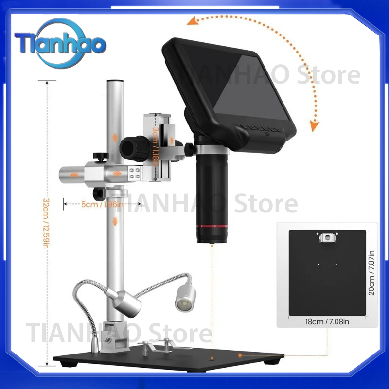 7インチ画面付きデジタル顕微鏡と、はんだ付けツール用にアップ - Digital Microscope With Screen 7 Inch のレビューと価格