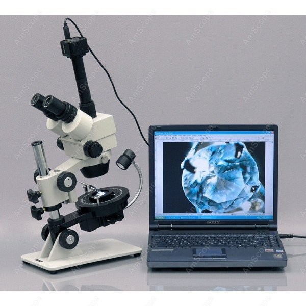 AmScope コードレス LED 宝石用ズーム三眼実体顕微 - Gem Microscope Jeweler のレビューと価格