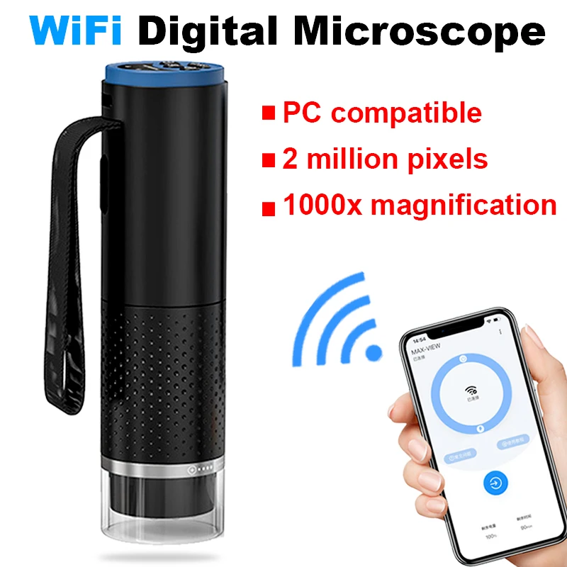 50X-1000X WiFi デジタル電子顕微鏡 ポータブル - Usb Microscope 1000X Digital のレビューと価格