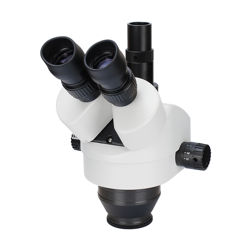 7倍～45倍のズーム機能を持つステレオ顕微鏡ヘッド。10倍の - Trinocular Stereo Microscope 7X-45X のレビューと価格