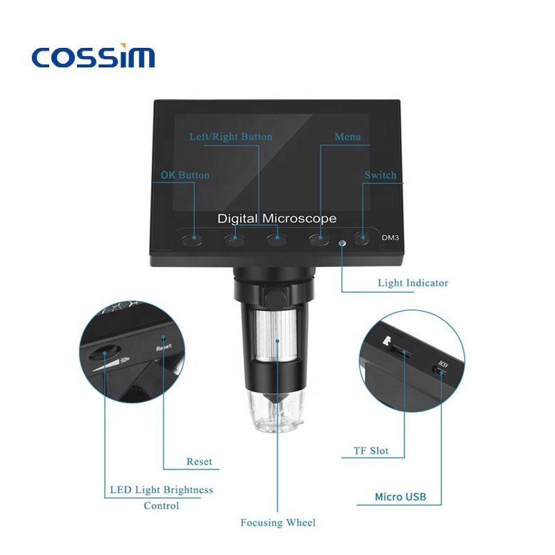 1000倍拡大鏡 2MP ポータブル 4.3インチ LCD  - Usb Microscope 1000X Digital のレビューと価格