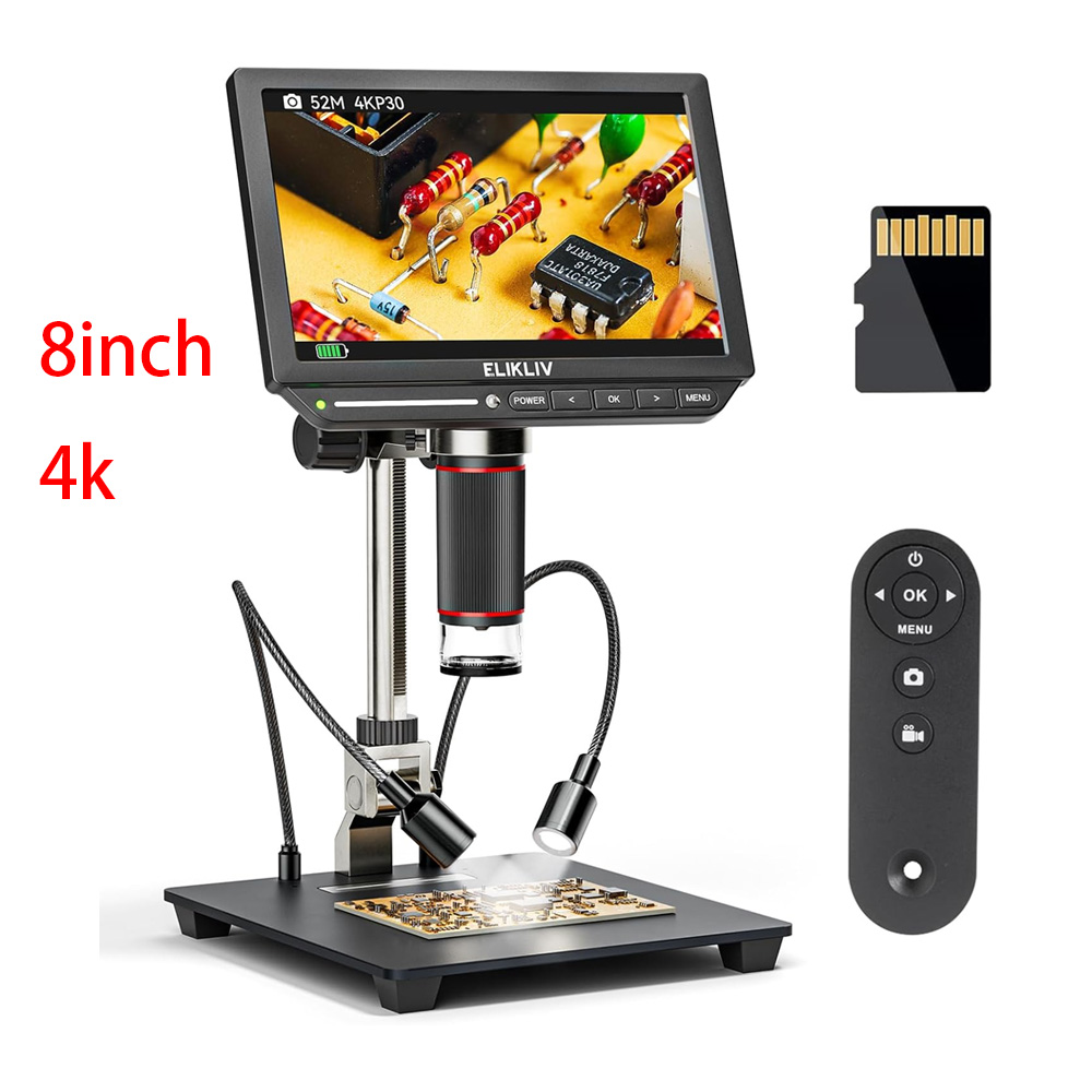 Elikliv 8インチデジタル顕微鏡 電子機器用 HDMI - Digital Microscope 4K Hdmi 2000X のレビューと価格
