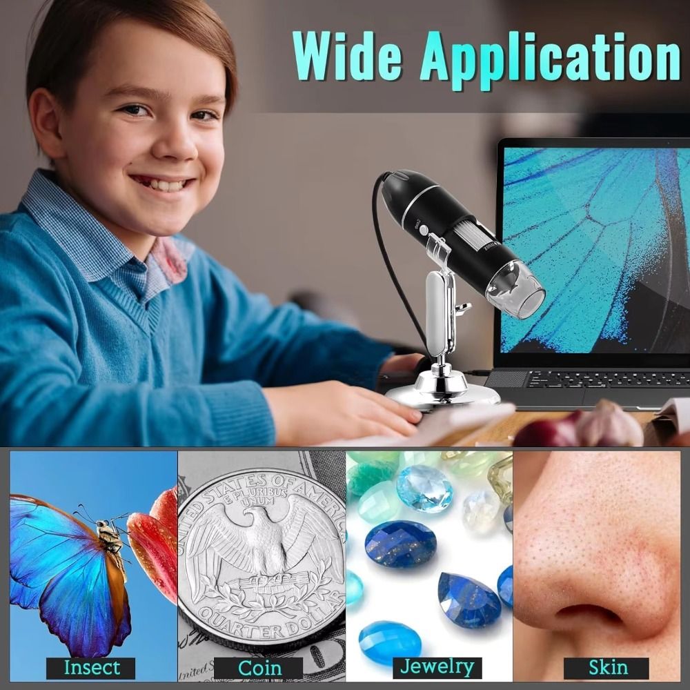 3in1 USBデジタル顕微鏡、携帯型、1600倍/1000 - Usb Microscope 1000X Digital のレビューと価格