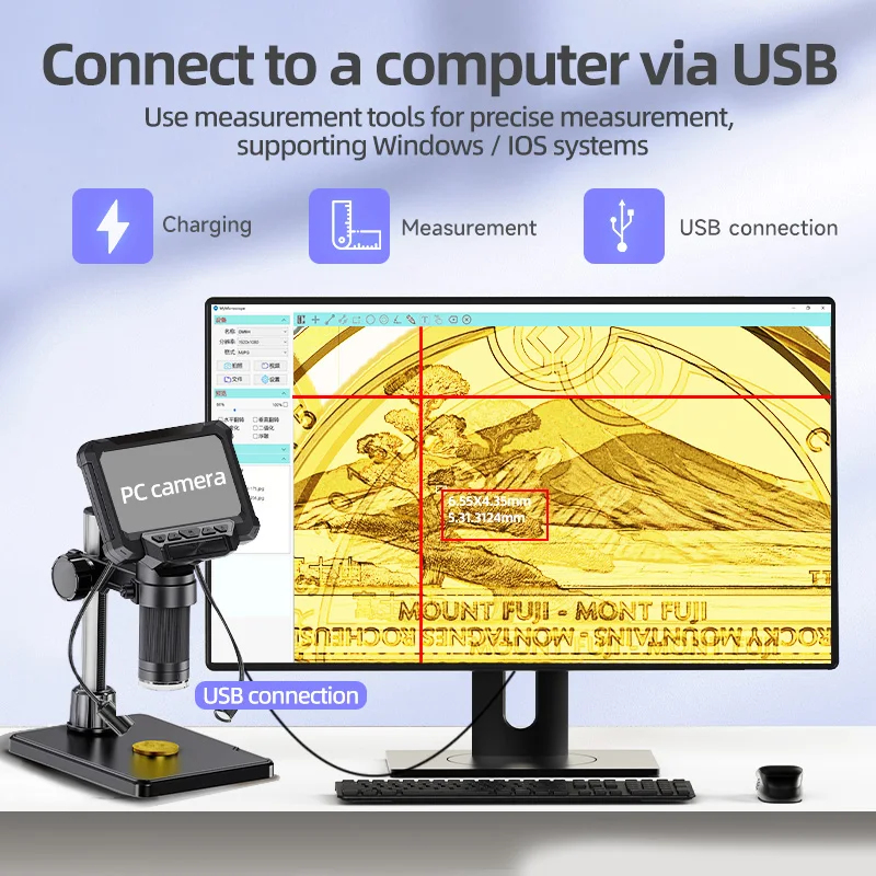 4.3インチHDデジタル顕微鏡 コインライト拡大鏡 1080 - Usb Microscope 1000X Digital のレビューと価格