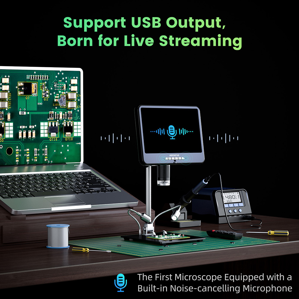 Andonstar AD210S 10.1インチ 4K 60 - Digital Microscope 4K Hdmi 2000X のレビューと価格