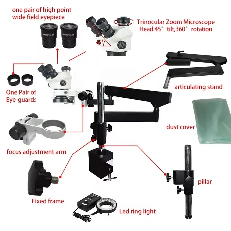 2026年新型 3.5X-100X フレキシブル関節式アーム - Microscope Boom Stand Articulating のレビューと価格
