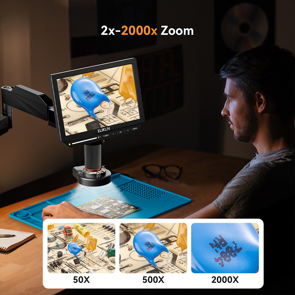 ELIKLIV EM4K フレックス 2000X 4K デジ - Digital Microscope 4K Hdmi 2000X のレビューと価格