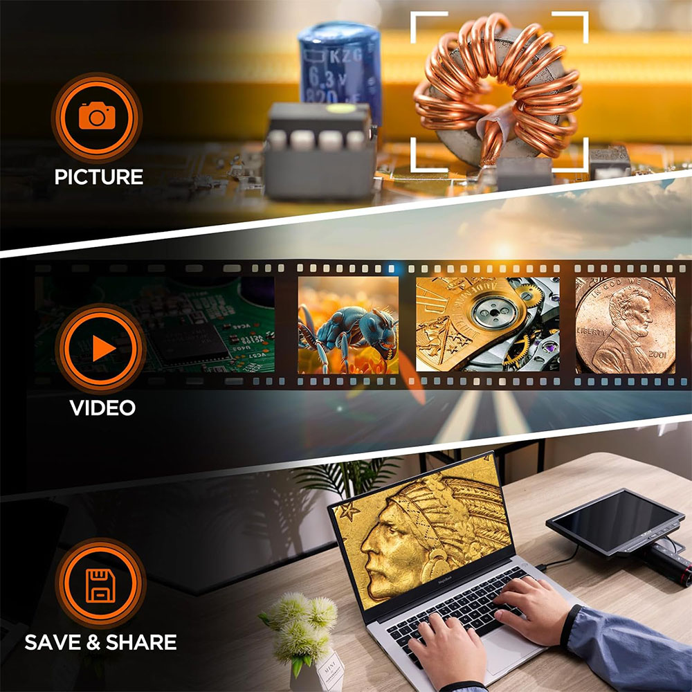 Elikliv EM4K-AF フレキシブルアーム付き10. - Digital Microscope 4K Hdmi 2000X のレビューと価格