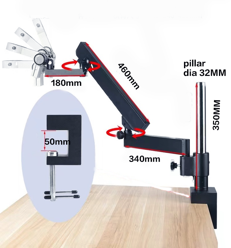 フレキシブル関節式アーム大型可動ブームスタンド付き7-50倍 - Microscope Boom Stand Articulating のレビューと価格