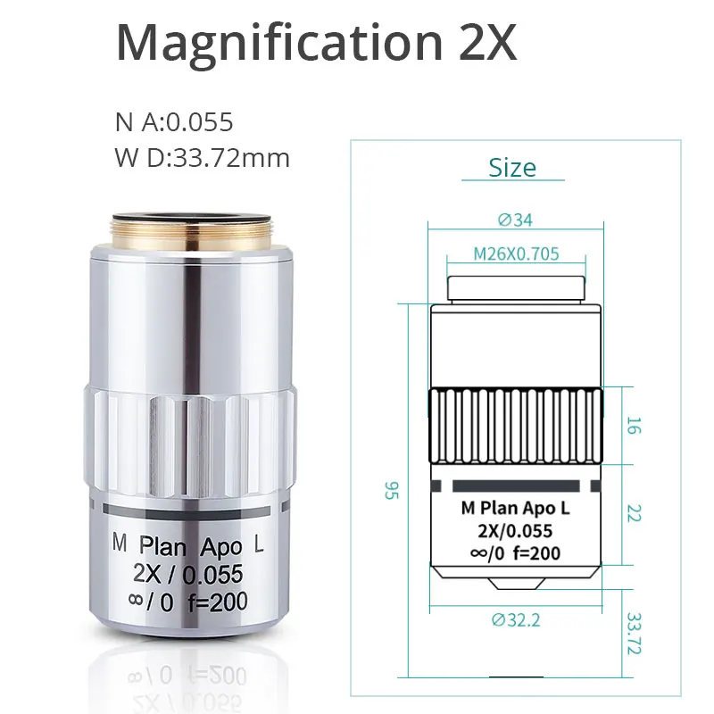 可視化されたapo計画反粒子望遠鏡、金属製の無限大規模、長距 - Inspection Microscope Long Working Distance のレビューと価格
