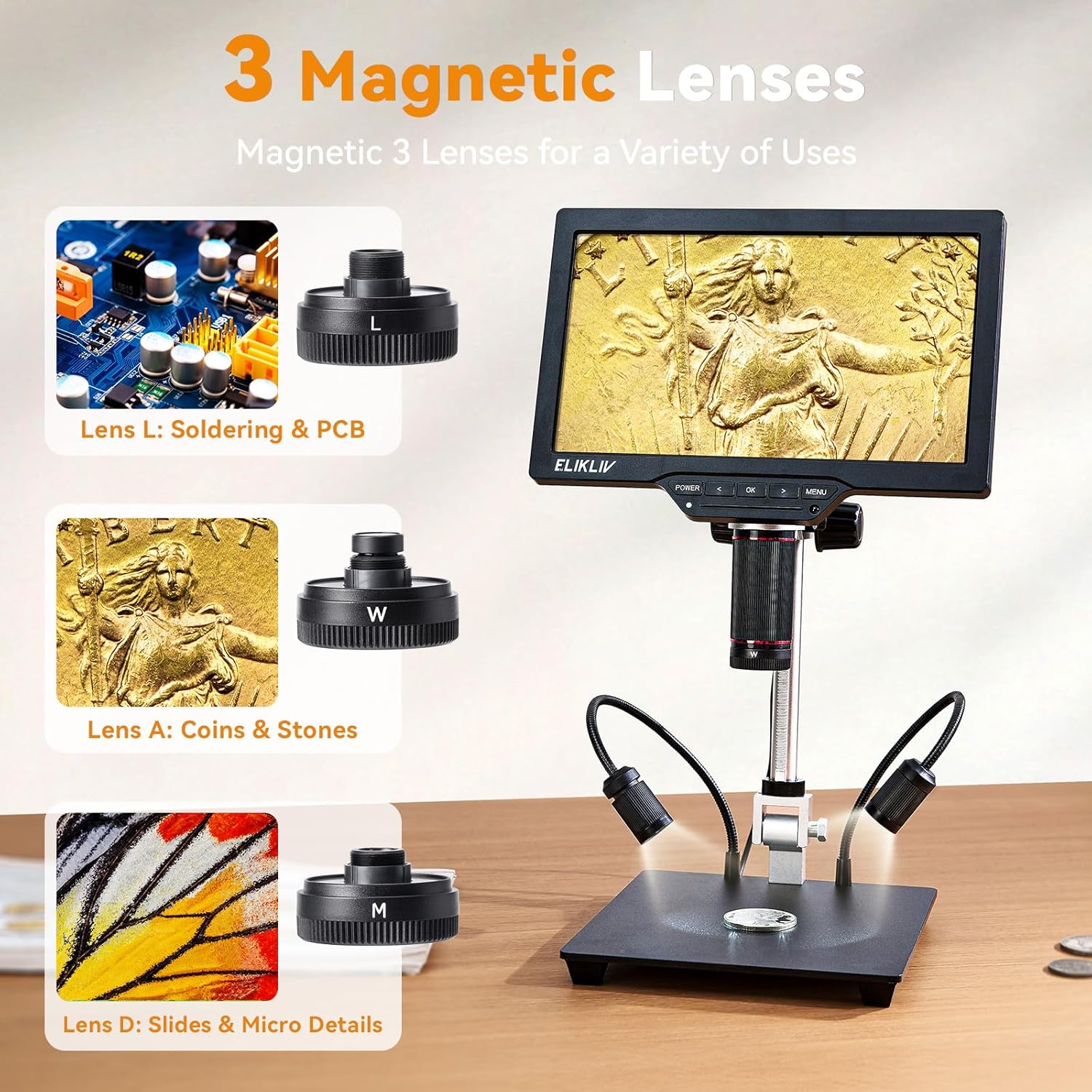 Elikliv TL301 Max 10インチ 4Kデジタル - Digital Microscope 4K Hdmi 2000X のレビューと価格