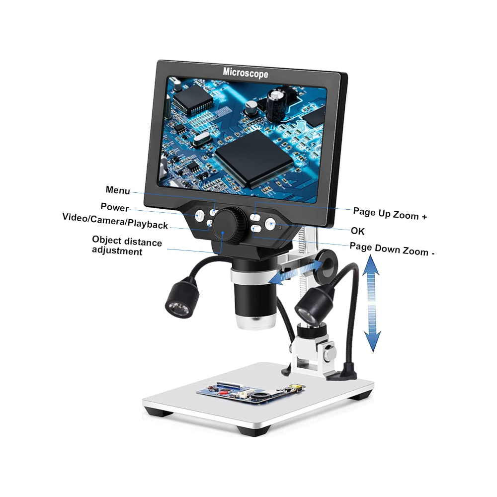 LCDデジタルUSB顕微鏡、7インチHDスクリーン1080P - Digital Microscope With Screen 7 Inch のレビューと価格