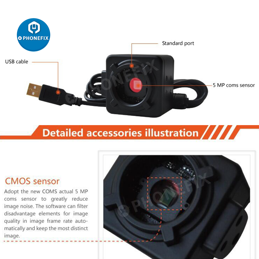 Cmos USB産業用デジタル顕微鏡カメラ,0.5x接眼レン - Digital Microscope 5Mp Usb C Mount のレビューと価格