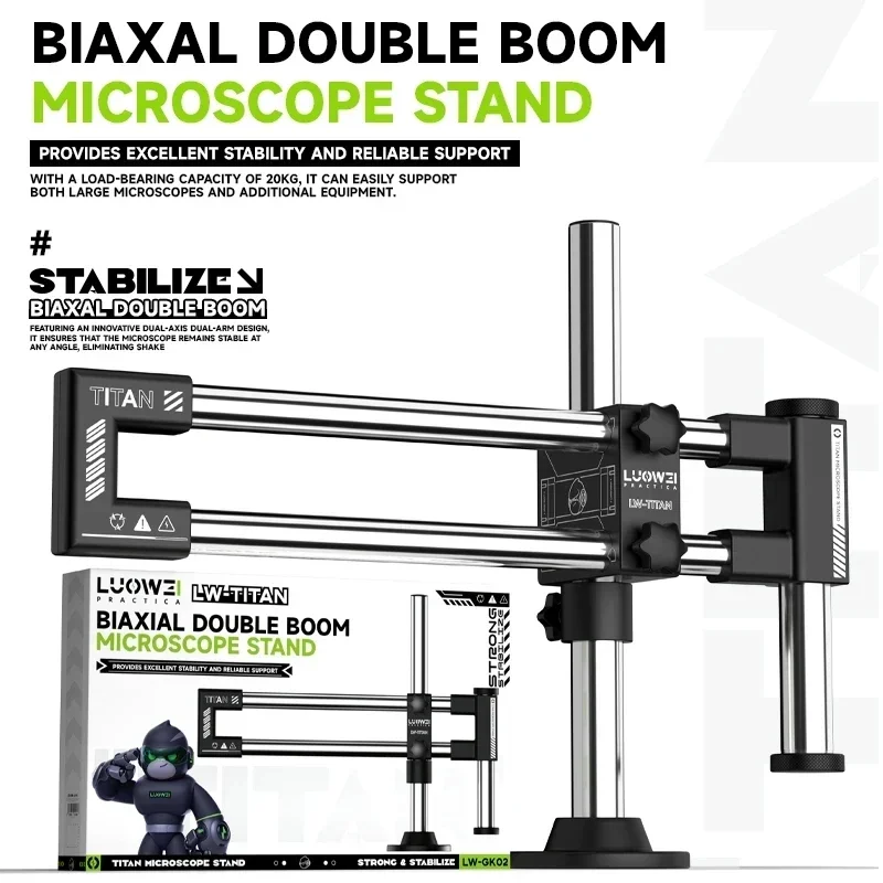 LUOWEI LW-GK02 二軸ダブルブーム顕微鏡スタンド - Microscope Boom Stand Articulating のレビューと価格
