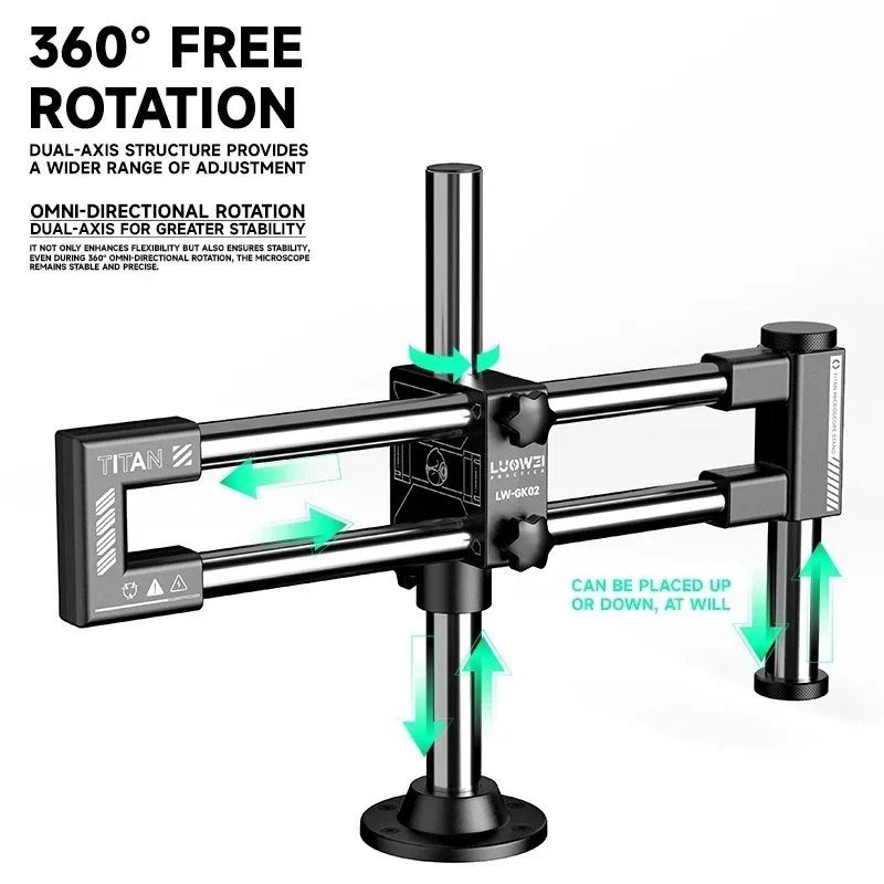 LUOWEI LW-GK02 二軸ダブルブーム顕微鏡スタンド - Microscope Boom Stand Articulating のレビューと価格