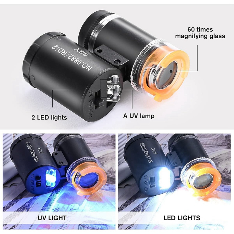 B62B 60倍 ミニポケット顕微鏡、宝石鑑定用ルーペ、LE - Gem Microscope Jeweler のレビューと価格