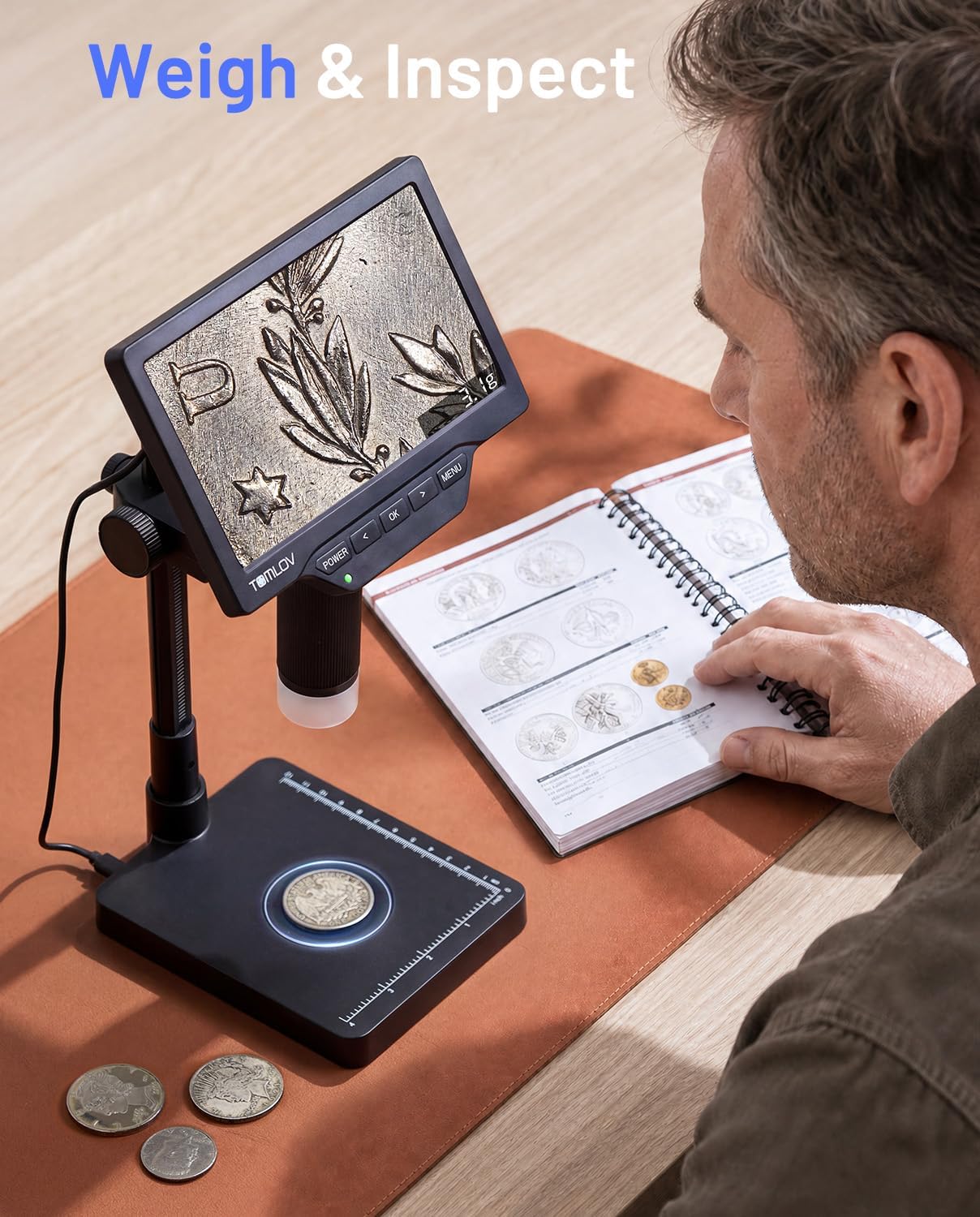 TOMLOV製、計量機能付き宝石顕微鏡。4.3インチ/7イン - Gem Microscope Jeweler のレビューと価格