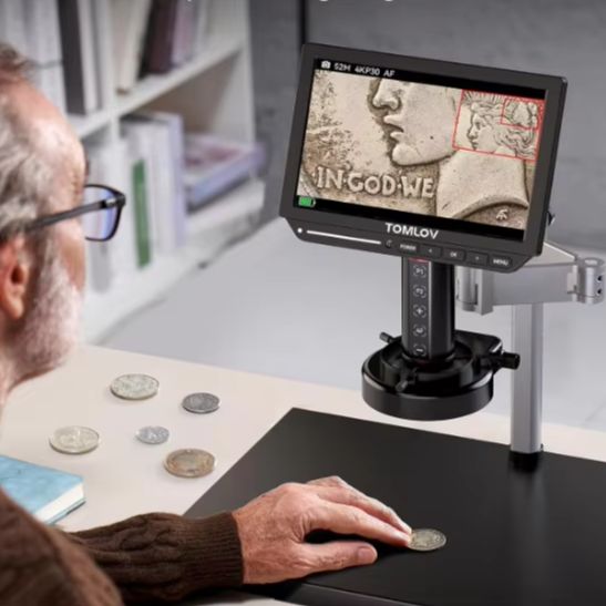 TOMLOV デジタル顕微鏡 4K 8インチ LCD コイン - Digital Microscope 4K Hdmi 2000X のレビューと価格