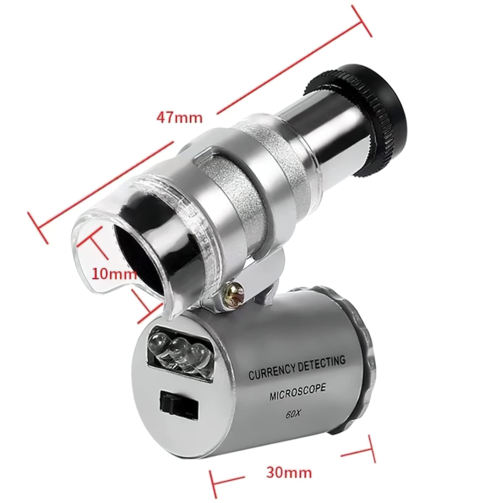 60x ジュエラーアイルーペ LED UV ライトポケット虫 - Gem Microscope Jeweler のレビューと価格